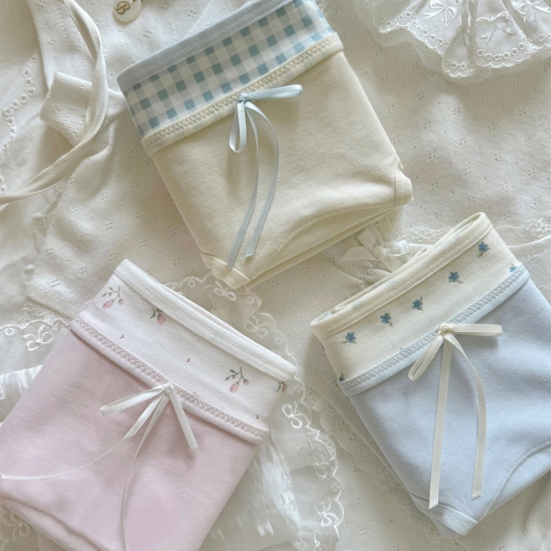 奶纯棉花糖~10A抗菌纯欲女款纯棉内裤女生加长裆女士三角裤夏中腰