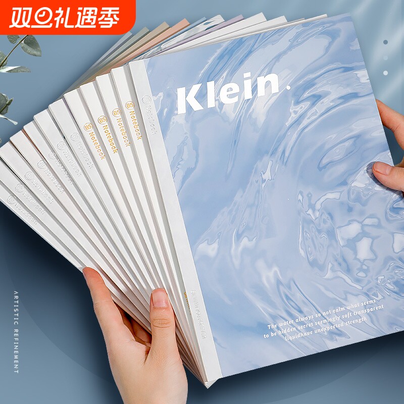 水波纹笔记本包背车线本小红薯推荐B5横线ins风无线胶装本高级灰