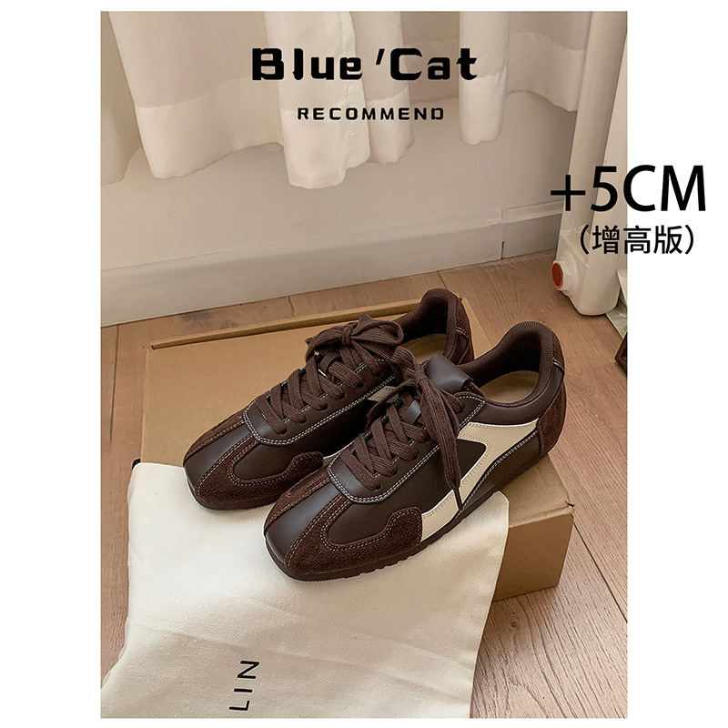 内增高芭蕾德训鞋黑色秋季新款