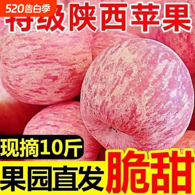 脆甜正宗冰糖心红富士膜袋丑苹果当季新鲜水果批发一整箱应季大果