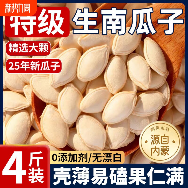 南瓜子2025新货生原味内蒙古特产南瓜籽中大片非炒熟无添加茶瓜子