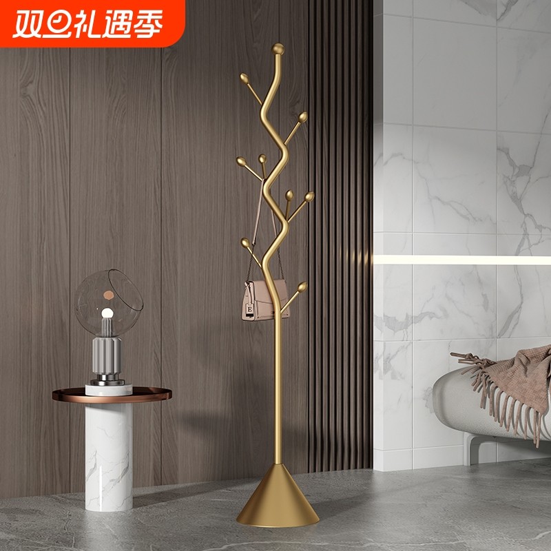 轻奢衣架落地卧室挂衣架收纳立式衣帽架家用客厅衣服架子简易奶油