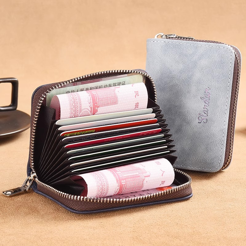 卡包男多卡位防消磁证件收纳银行卡套拉链风琴超薄零钱驾驶证卡片