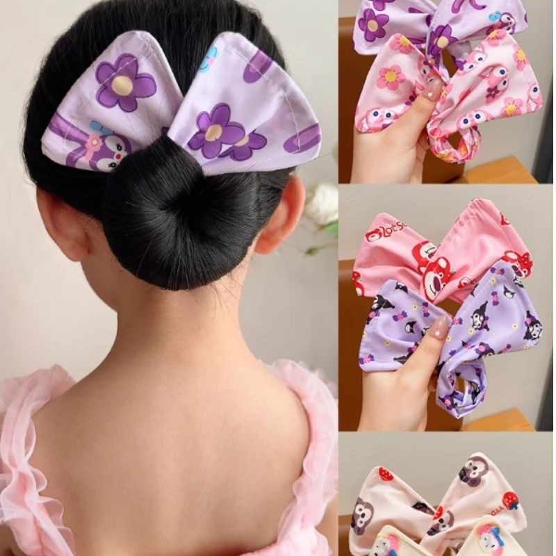 库洛米魔术扭扭夹女童盘发器发夹蝴蝶结丸子头发箍发带神器不伤发