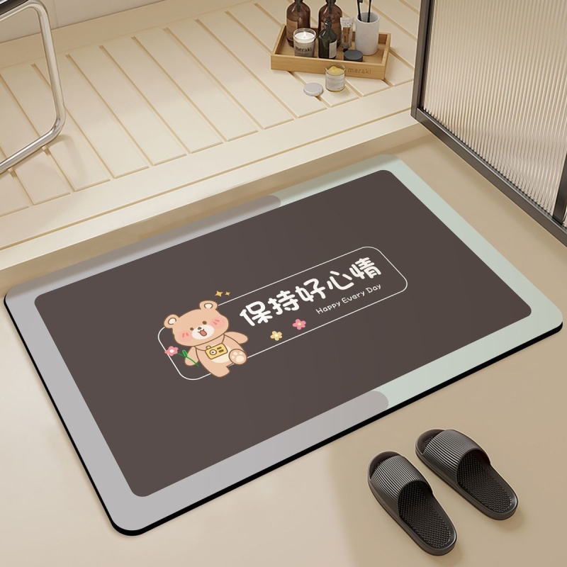 家用简约玄关入户水晶绒脚垫地垫卧室门口除尘耐磨地毯耐脏室内