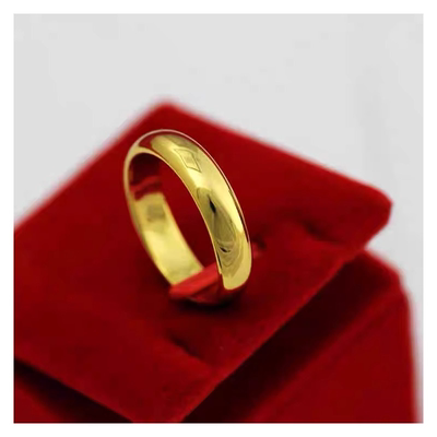 钛钢仿真古法金色戒指结婚款