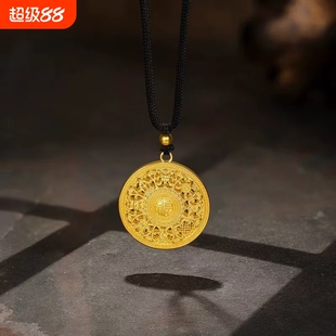 越南沙金八宝罗盘吊坠仿真黄金色项链编织绳长款葫芦貔貅手链戒指