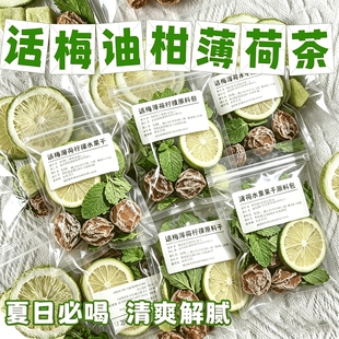 【红书同款】话梅油柑薄荷茶冻干柠檬油柑冷泡水果茶夏日解腻茶包