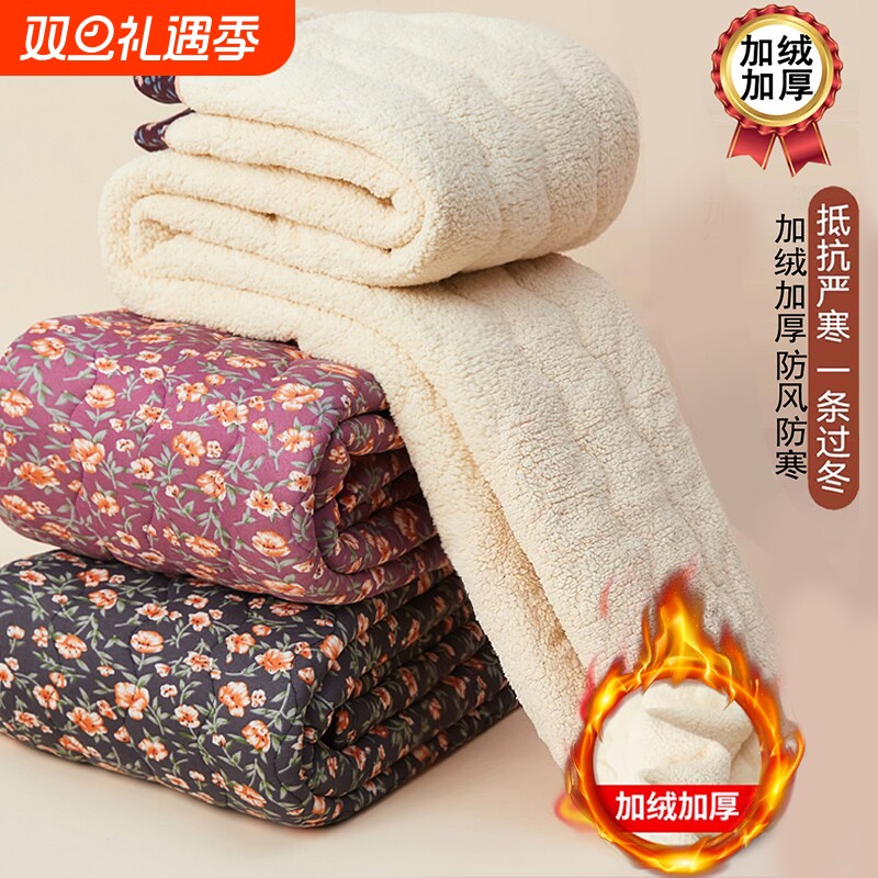 奶奶冬季加绒加厚棉裤中老年人女裤内穿棉裤老人裤子妈妈装保暖裤