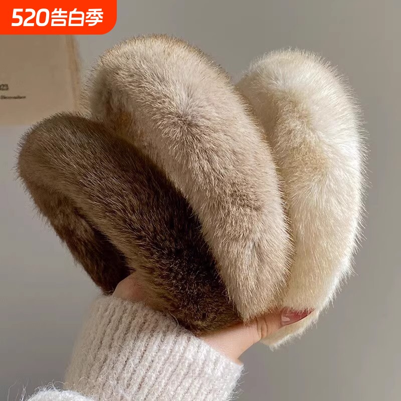 美拉德毛绒发箍秋冬高级感头饰外戴高颅顶头箍女洗脸发捆新款白色
