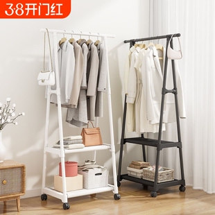 三角形简易鞋帽架落地挂衣架家用衣服架卧室置物架塑料可移动玄关