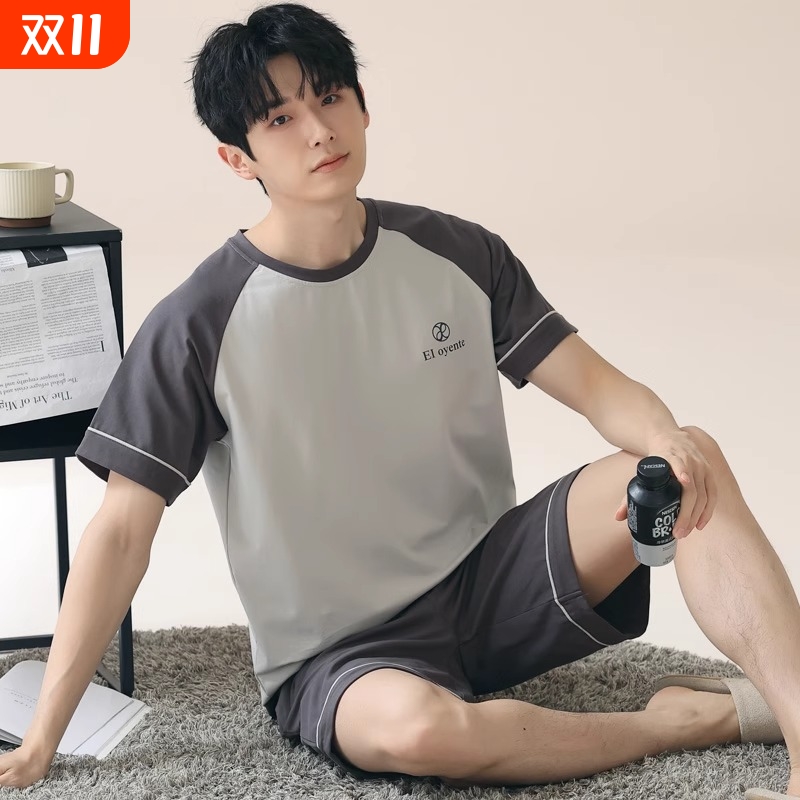2025新款夏天条纹睡衣男士夏季