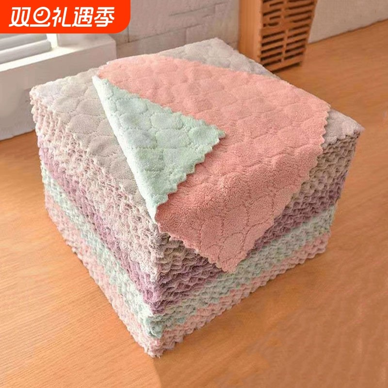 wooki厨房家用清洁抹布吸水加厚加大不掉毛柔软家务清洁布百洁布