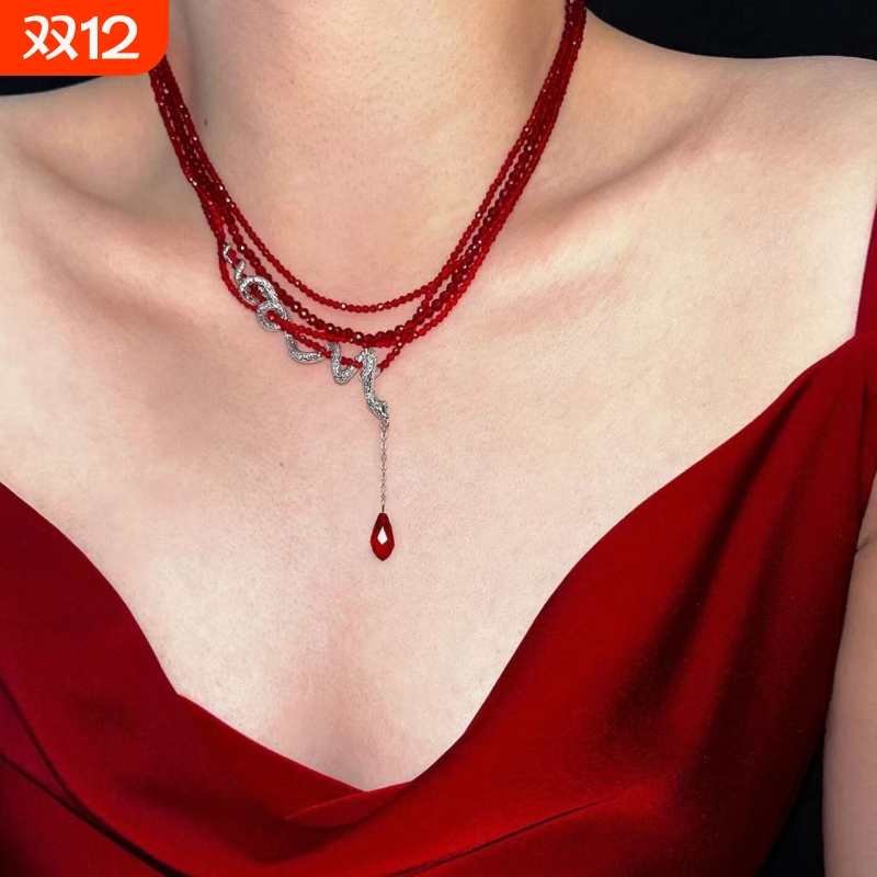 复古红色灵蛇项链|163人收藏