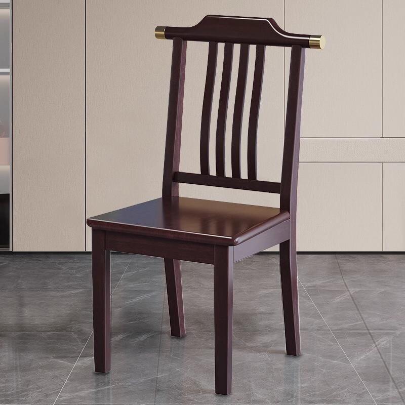 新中式实木餐椅家用靠背椅子商用餐厅饭店酒店官帽餐桌椅原木软包