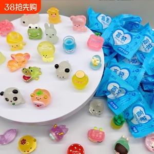 夜光动物盲袋迷你仿真小兔子小猫模型儿童玩具盲盒奖励礼物发光