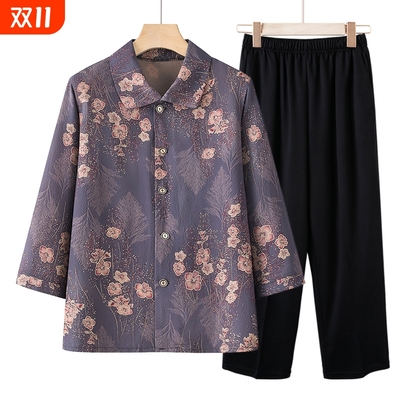 妈妈秋装新款上衣套装中老年上衣