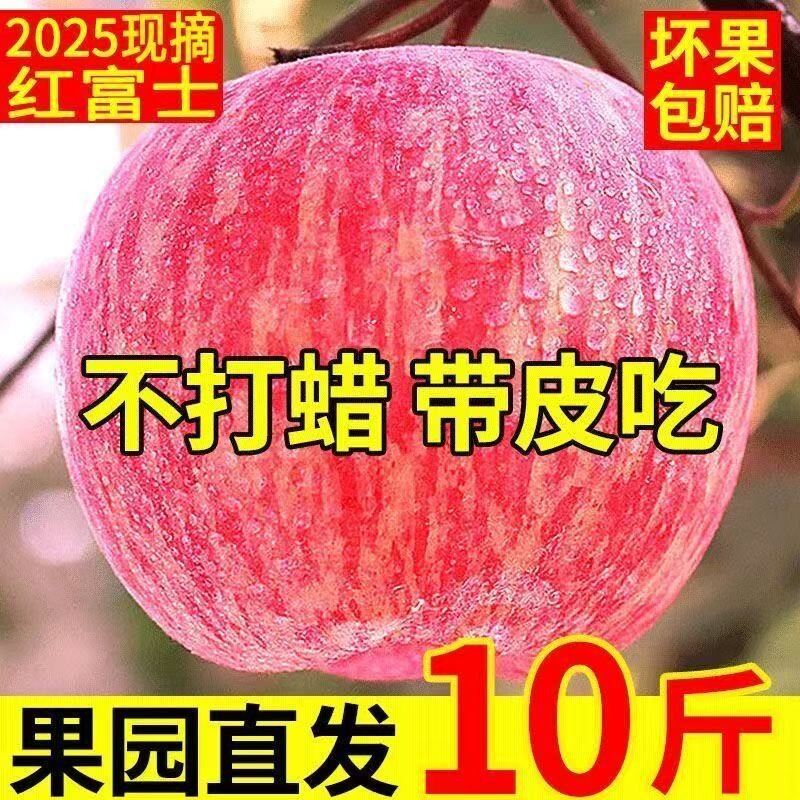 现摘陕西红富士苹果水果新鲜当季冰糖心丑苹果脆甜包邮10整箱斤