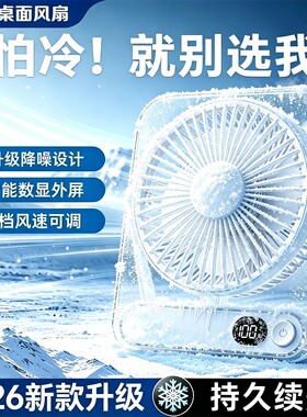 透明小风扇usb充电迷你便携办公室桌面小型可折叠电机插电方形