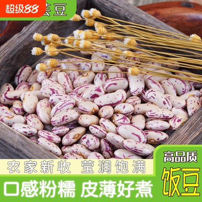 奶花芸豆农家自产雀蛋豆奶白花豆腰豆大碴粥饭豆杂粮紫花熊猫豆