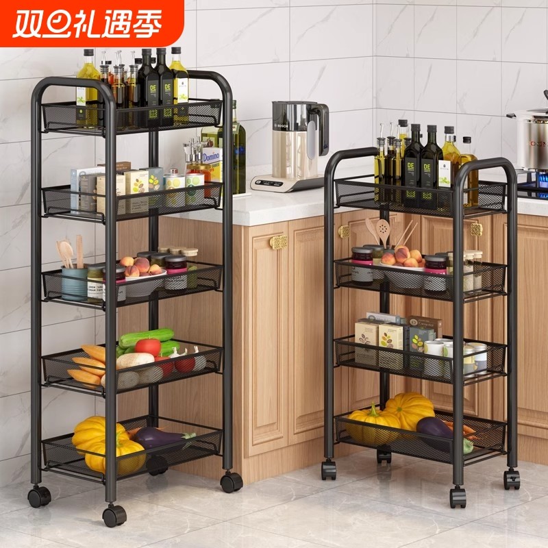 厨房置物架家用收纳架子落地多层用品小推车多功能蔬菜篮水果阳台