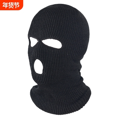 头套帽子男冬季骑行保暖头罩冬天防风防寒摩托车黑色全脸头盔面罩