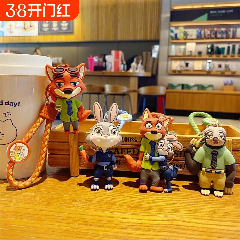 动物可爱狐狸兔子疯狂小狐狸卡通挂件钥匙扣女精致背包书包挂饰