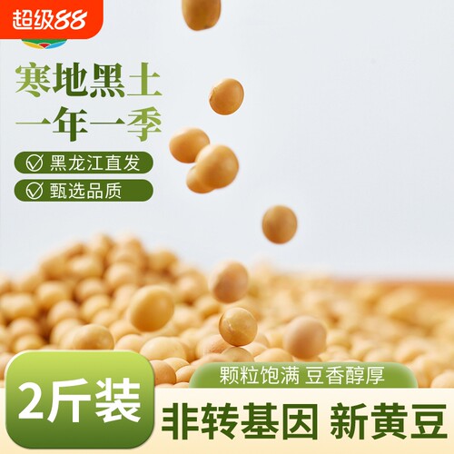 黄豆1斤新豆5斤装非转基因大豆高蛋白磨豆腐打豆浆生豆芽专用杂粮