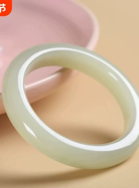 爆款仿新疆和田玉手镯青白玉镯子圆条手镯青白玉水润手镯