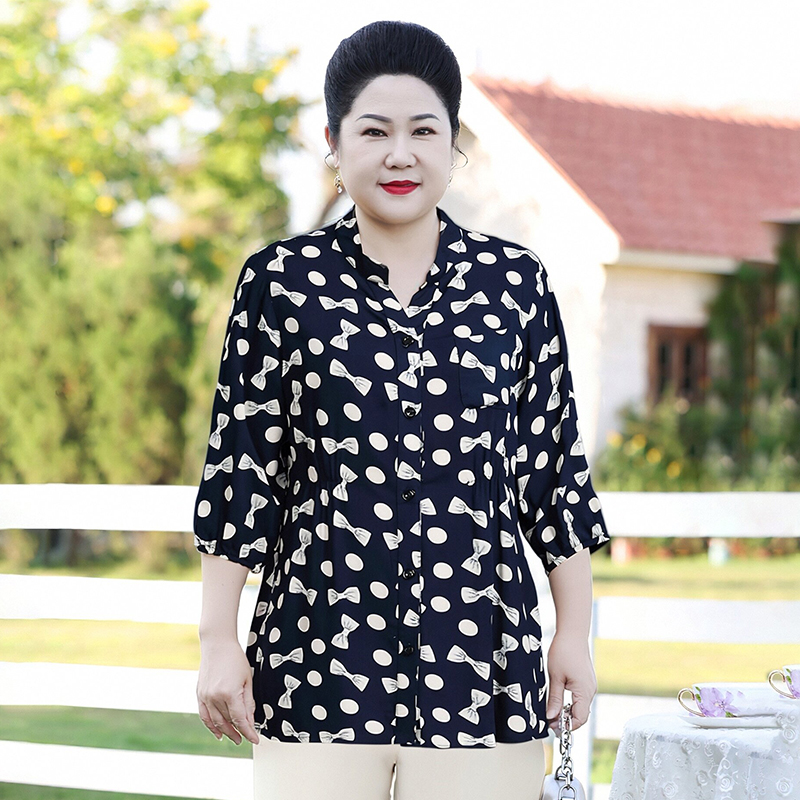 复古减龄加肥加大中老年短款女装