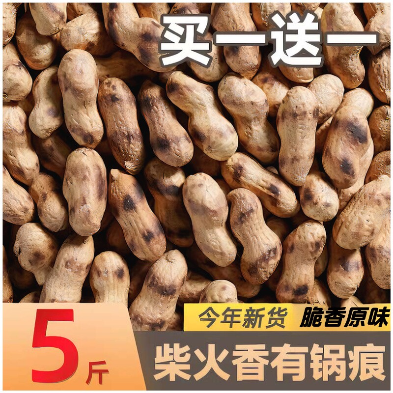 炒花生带壳原味现发铁锅熟炒货柴火干花生鲜花生年货新鲜新货瓜子