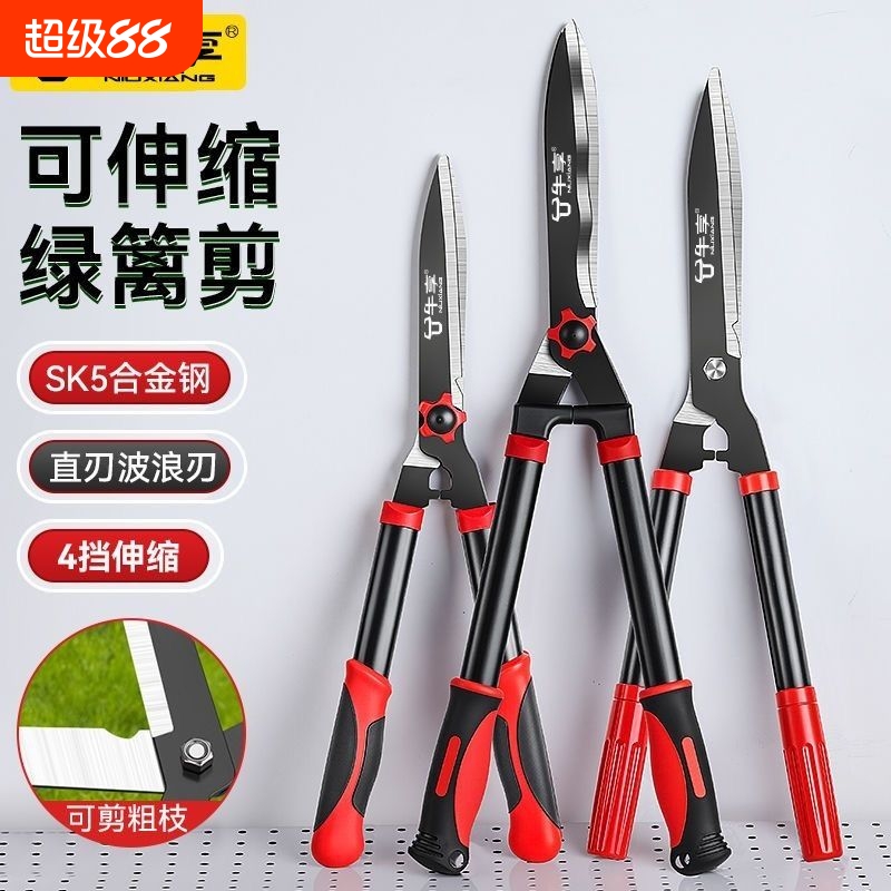 园艺绿篱剪园林花木果树修枝剪枝工具绿化草坪修剪专用伸缩大剪刀