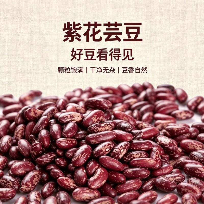 紫花芸豆农家花芸豆当年新豆煮粥四季豆红花芸豆花腰豆大碴粥