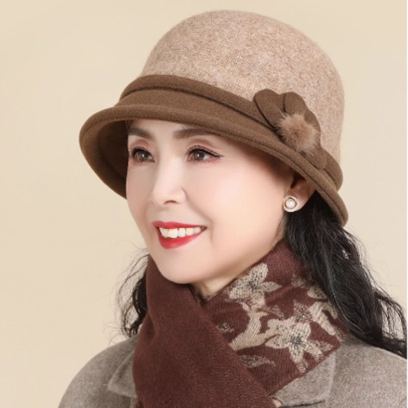 妈妈帽子女2024新款秋冬洋气奶奶渔夫帽冬款中老年人老太太保暖帽
