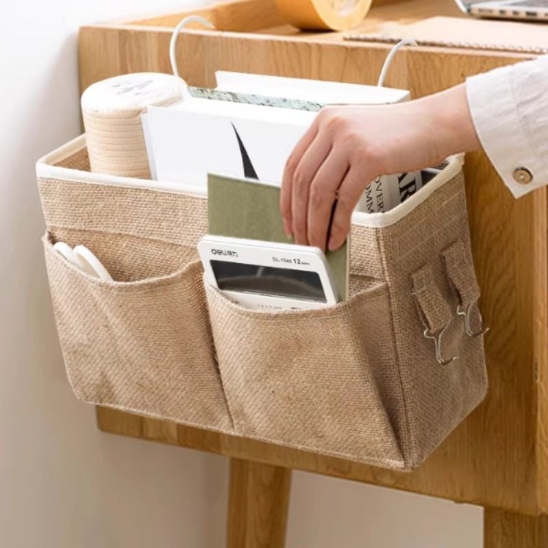 布艺宿舍床头边收纳挂袋学生上下铺挂篮手机床边收纳神器挂墙悬挂