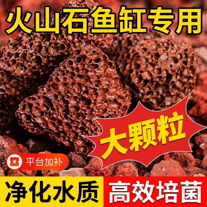 火山石鱼缸专用水族造景垫底砂古法养鱼材料大块过滤石火山岩颗粒