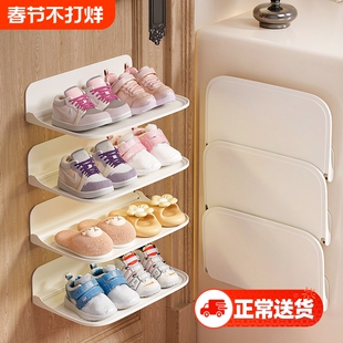 儿童鞋架可折叠入户门家用门口窄小型多省空间鞋柜壁挂架子鞋子