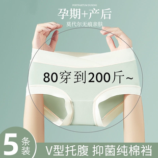 无痕短裤 莫代尔抗菌低腰托腹大码 头 怀孕期中晚期纯棉夏季 孕妇内裤