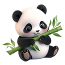 可爱抱竹子大熊猫卡通车贴车子门后电动摩托车大面积划痕遮挡贴