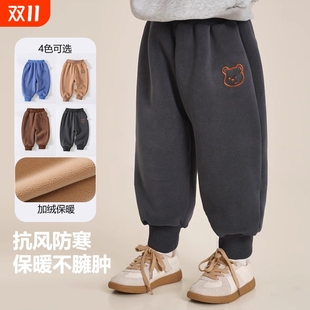 保暖长裤 儿童加厚运动裤 子宝宝加绒女童秋冬婴儿摇粒绒秋装 男童裤
