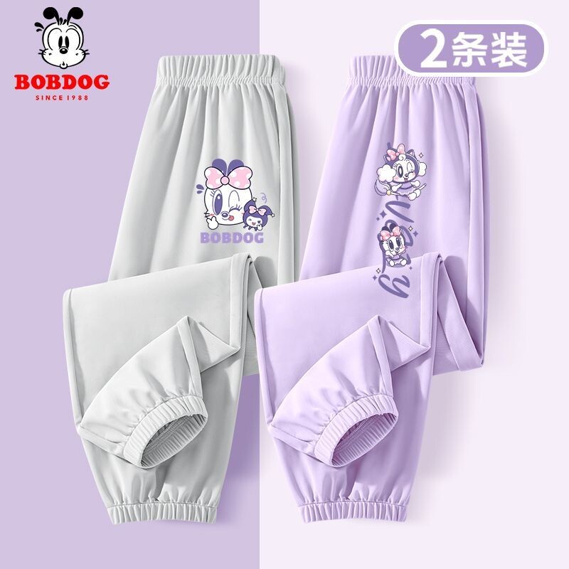 巴布豆女童裤子夏季薄款2026新款儿童纯棉防蚊裤休闲裤透气夏装女
