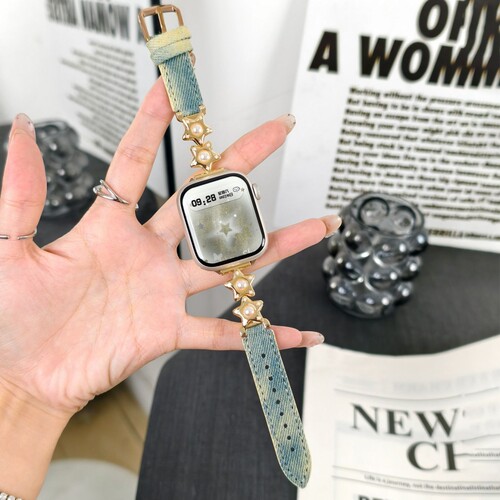星星牛仔适用联想watchFIT表带101/102女款高级感air手腕带小众S/X精致a5/6智能PLUS运动配件18mm/20mm/22mm