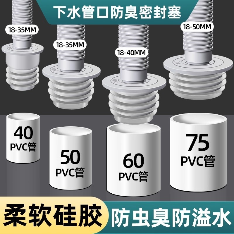 厨房下水道防反水止逆阀洗衣机下水管防臭封口盖排水口密封塞地漏