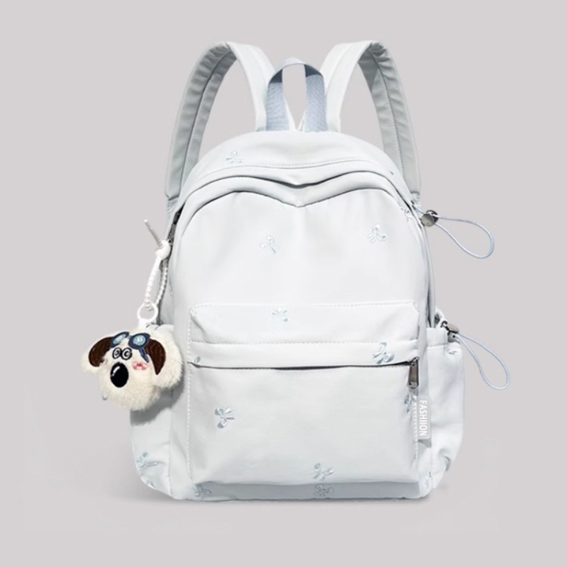 金玉鸟高颜值刺绣可爱书包初中女高中生大学生蝴蝶结背包女双肩包