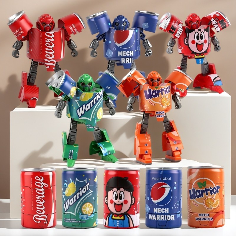 儿童变形玩具汽水易拉罐可乐饮料瓶装机器人男孩益智金刚礼物薯条,玩具/童车/益智/积木/模型,儿童机器人/变形玩具,淘宝优惠券,粉丝福利购,淘宝优惠卷