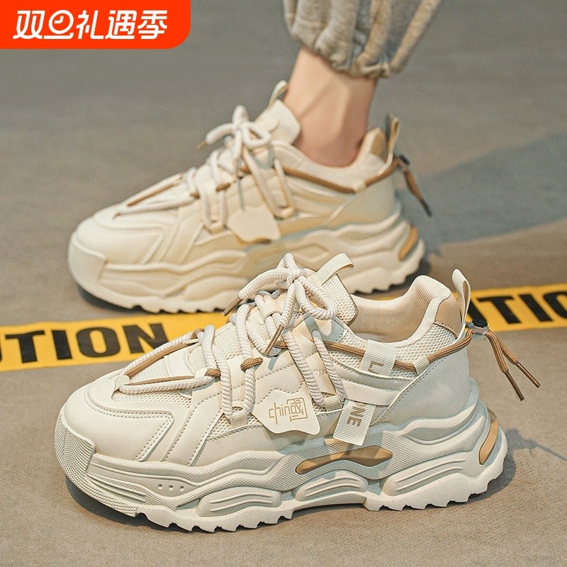 莆田男鞋2025新款夏季青少年休闲跑步运动鞋增高厚底防滑老爹潮鞋