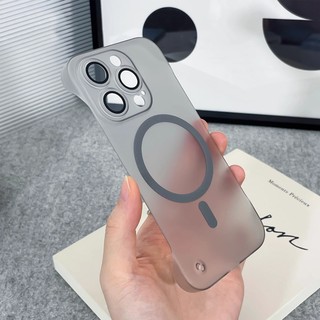 磁吸自带镜头膜适用苹果16promax手机壳新款iphone15pro磨砂无边框14plus全包13硅胶12防摔11无线充保护套硬