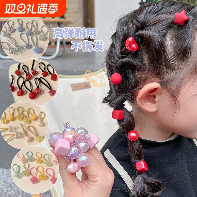 荔丫荔丫高弹力头绳糖果色皮筋儿童女发绳高马尾扎头发皮套橡皮筋