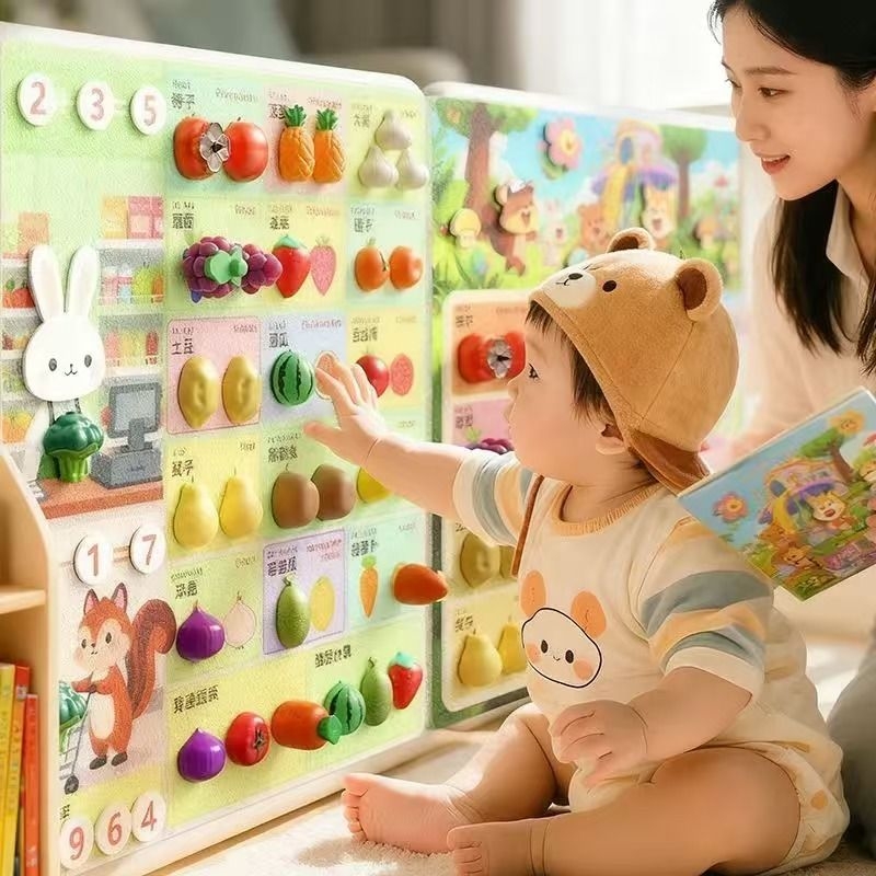 毛毡板忙碌板宝宝玩具水果切切乐