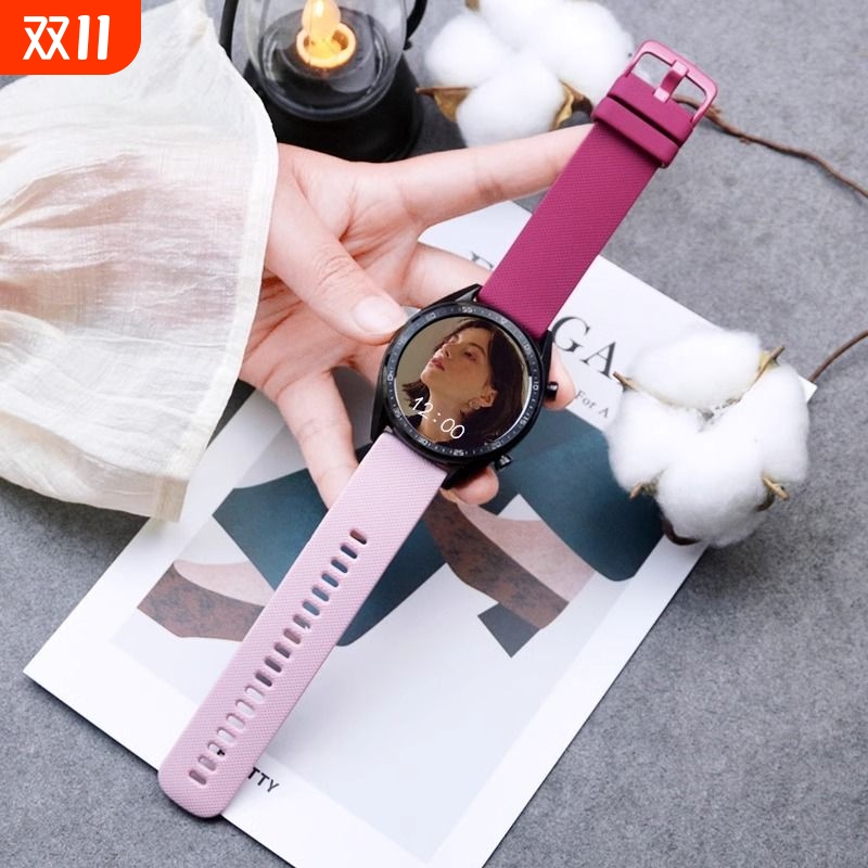 适用华为gt5表带gt4撞色硅胶手表watch5运动5Pro夏天41mm女款ins配件夏日运动watch4pro高级感GT3/2新款女